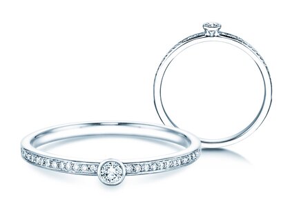Anillo de compromiso Eternal Pavé en 14K oro blanco con diamantes 0,21ct G/SI