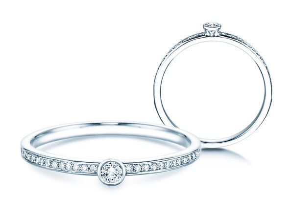 Anillo de compromiso Eternal Pavé en 14K oro blanco con diamantes 0,21ct G/SI