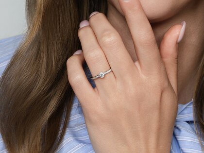 Anillo de compromiso Eternal Pavé en 14K oro blanco con diamantes 0,40ct G/SI