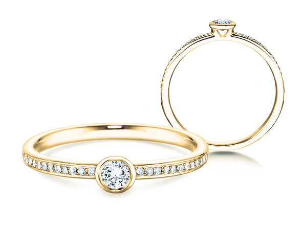 Anillo de compromiso Eternal Pavé en 18K oro amarillo con diamantes 0,60ct G/SI