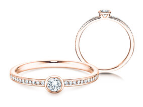 Anillo de compromiso Eternal Pavé en 9K oro rosa con diamantes 0,70ct G/SI