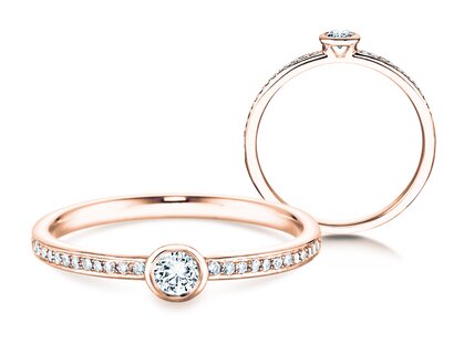 Anillo de compromiso Eternal Pavé en oro rosa