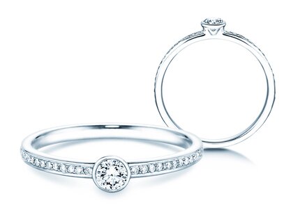 Anillo de compromiso Eternal Pavé en 18K oro blanco con diamantes 0,30ct G/SI