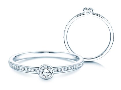 Anillo de compromiso Eternal Pavé en 14K oro blanco con diamantes 0,30ct G/SI