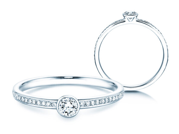 Anillo de compromiso Eternal Pavé en 18K oro blanco con diamantes 0,30ct G/SI