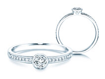 Anillo de compromiso Eternal Pavé en 18K oro blanco con diamantes 0,40ct G/SI