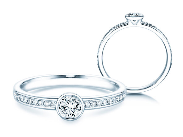 Anillo de compromiso Eternal Pavé en 14K oro blanco con diamantes 0,40ct G/SI