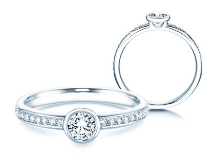 Anillo de compromiso Eternal Pavé en 18K oro blanco con diamantes 0,46ct G/SI