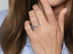 Anillo de compromiso Eternal Pavé en 14K oro blanco con diamantes 0,70ct G/SI