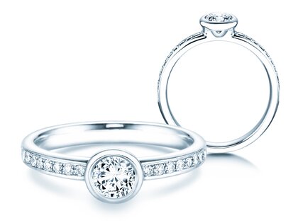 Anillo de compromiso Eternal Pavé en 18K oro blanco con diamantes 0,60ct G/SI