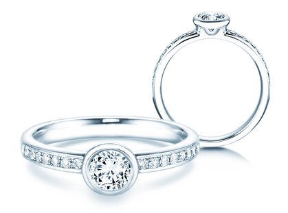 Anillo de compromiso Eternal Pavé en 18K oro blanco con diamantes 0,60ct