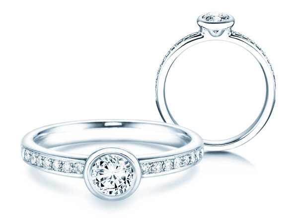 Anillo de compromiso Eternal Pavé en 18K oro blanco con diamantes 0,60ct G/SI