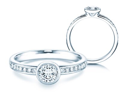 Anillo de compromiso Eternal Pavé en 14K oro blanco con diamantes 0,70ct G/SI