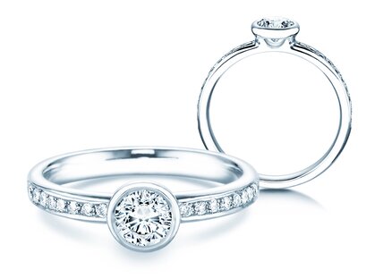 Anillo de compromiso Eternal Pavé en platino