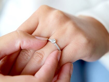 Anillo de compromiso Eternal Pavé en 14K oro blanco con diamantes 0,40ct G/SI