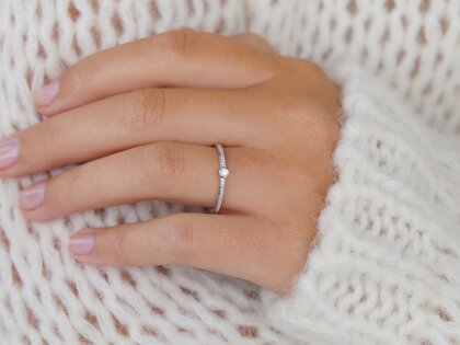 Anillo de compromiso Eternal Pavé en 14K oro blanco con diamantes 0,21ct G/SI