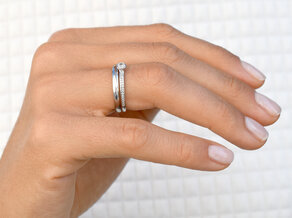 Anillo de compromiso Eternal Pavé en 18K oro blanco con diamantes 0,35ct G/SI