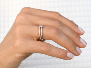 Anillo de compromiso Eternal Pavé en 18K oro blanco con diamantes 0,25ct G/SI