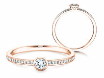 Anillo de compromiso Eternal Pavé en 14K oro rosa con diamantes 0,25ct G/SI
