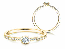 Anillo de compromiso Eternal Pavé en 14K oro amarillo con diamantes 0,25ct G/SI
