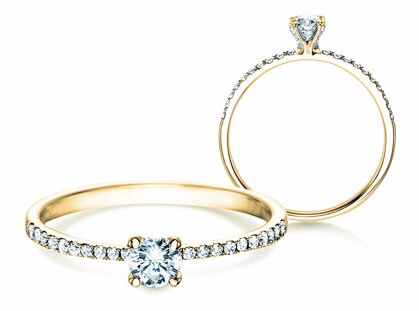 Anillo de compromiso Grace Petite en 18K oro amarillo con diamantes 0,43ct G/SI