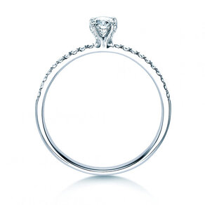 Anillo de compromiso Grace Petite en 18K oro blanco con diamantes 0,43ct G/SI