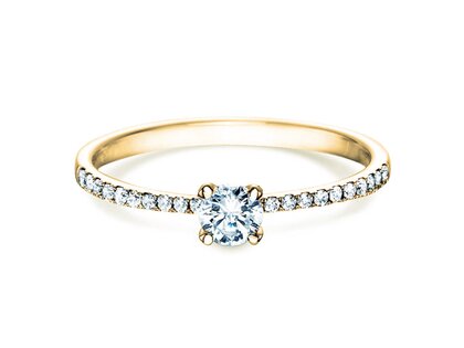 Anillo de compromiso Grace Petite en 18K oro amarillo con diamantes 0,43ct G/SI