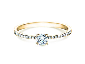 Anillo de compromiso Grace Petite en 18K oro amarillo con diamantes 0,43ct G/SI