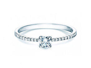 Anillo de compromiso Grace Petite en 18K oro blanco con diamantes 0,43ct G/SI
