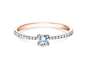 Anillo de compromiso Grace Petite en 18K oro rosa con diamantes 0,43ct G/SI