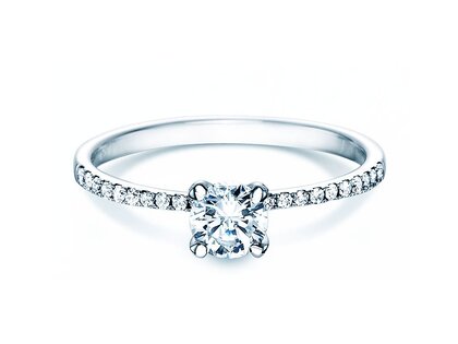 Anillo de compromiso Grace en 18K oro blanco con diamantes 0,70ct G/SI
