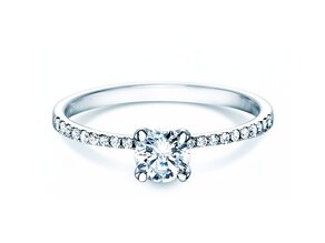 Anillo de compromiso Grace en 18K oro blanco con diamantes 0,70ct G/SI