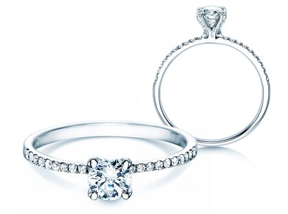 Anillo de compromiso Grace en 18K oro blanco con diamantes 0,70ct G/SI