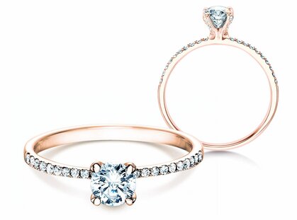 Anillo de compromiso Grace en 18K oro rosa con diamantes 0,70ct G/SI
