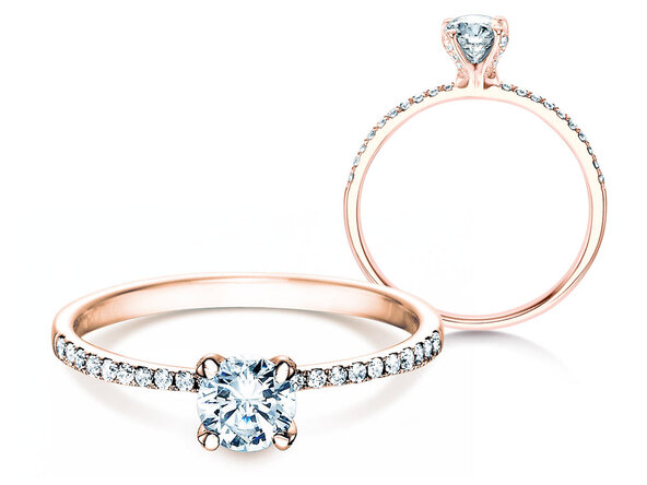 Anillo de compromiso Grace en 18K oro rosa con diamantes 0,70ct G/SI