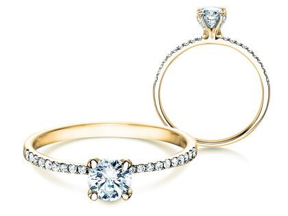 Anillo de compromiso Grace en 18K oro amarillo con diamantes 0,70ct G/SI