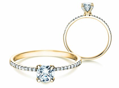Anillo de compromiso Grace en 18K oro amarillo con diamantes 0,70ct G/SI