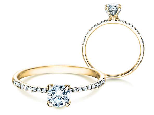 Anillo de compromiso Grace en 18K oro amarillo con diamantes 0,70ct G/SI