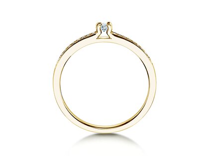 Anillo de compromiso Modern Pavé en 14K oro amarillo con diamantes 0,15ct G/SI