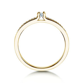 Anillo de compromiso Modern Pavé en 14K oro amarillo con diamantes 0,15ct G/SI
