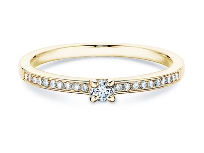 Anillo de compromiso Modern Pavé en 14K oro amarillo con diamantes 0,15ct G/SI