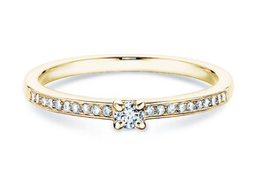 Anillo de compromiso Modern Pavé en 14K oro amarillo con diamantes 0,15ct G/SI