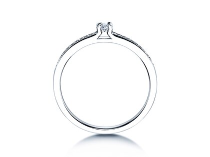 Anillo de compromiso Modern Pavé en 14K oro blanco con diamantes 0,15ct G/SI