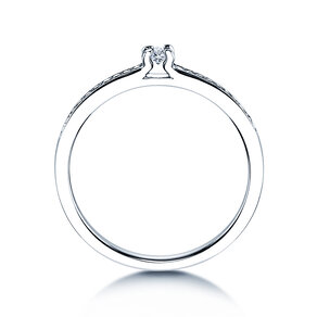 Anillo de compromiso Modern Pavé en 14K oro blanco con diamantes 0,15ct G/SI