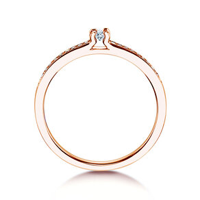 Anillo de compromiso Modern Pavé en 18K oro rosa con diamantes 0,15ct G/SI