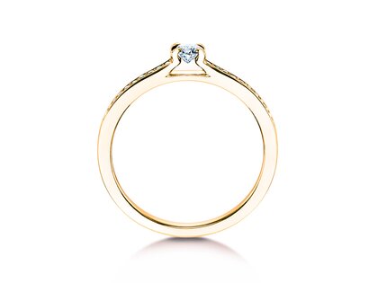 Anillo de compromiso Modern Pavé en 18K oro amarillo con diamantes 0,20ct G/SI