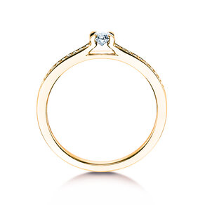 Anillo de compromiso Modern Pavé en 18K oro amarillo con diamantes 0,20ct G/SI