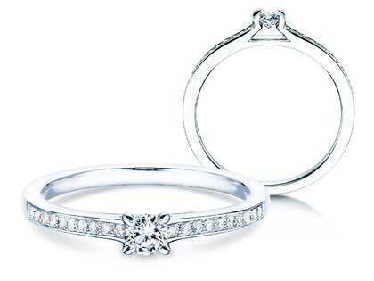 Anillo de compromiso Modern Pavé en platino 950/- con diamantes 0,25ct G/SI