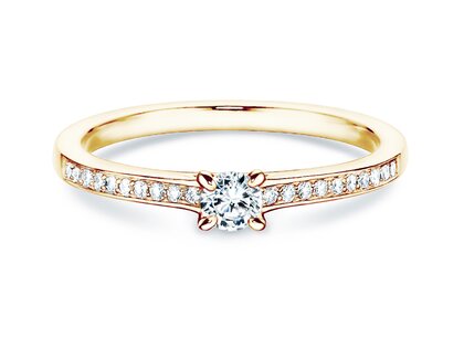 Anillo de compromiso Modern Pavé en 18K oro amarillo con diamantes 0,20ct G/SI