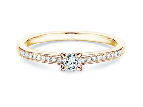Anillo de compromiso Modern Pavé en 18K oro amarillo con diamantes 0,20ct G/SI